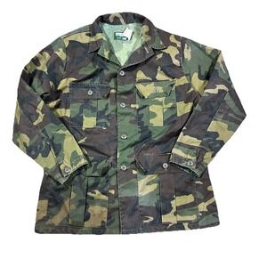 Vintage Saftbak Camouflage Hunting Shirt Jacket Made in USA Men's Camo Sz L
